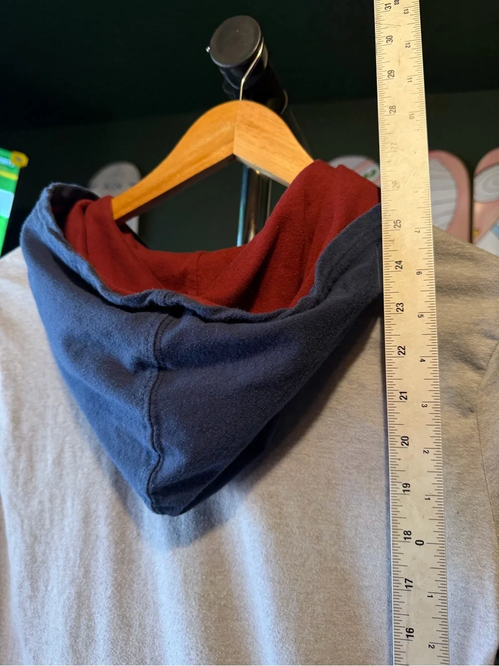 Old Navy Men's New York Athletic Hooded Long-Sleeve Tee - Gray & Navy